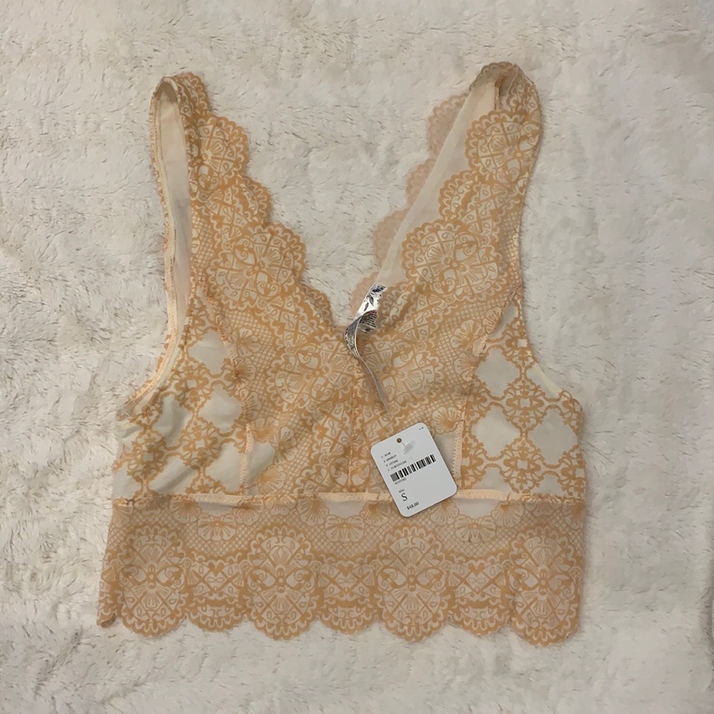 Free People Lace Cropped Tank NWT